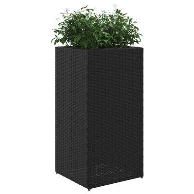 vidaXL Vaso/floreira de jardim 2 pcs 40x40x80 cm vime PE preto