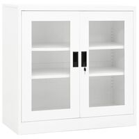 vidaXL Armário de escritório 90x40x90 cm aço branco