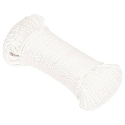 vidaXL Corda de barco 5 mm 250 m polipropileno branco completo