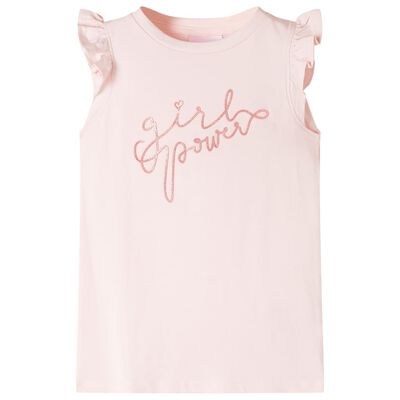 T-shirt para criança manga com folhos rosa-suave 92