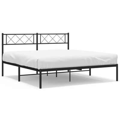 vidaXL Estrutura de cama com cabeceira 120x190 cm metal preto