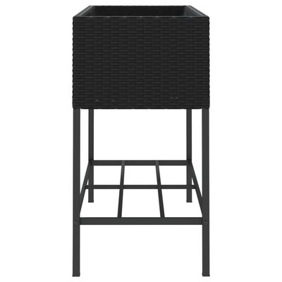 vidaXL Canteiro de jardim com prateleira 2pcs 90x40x75cm vime PE preto