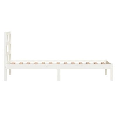 vidaXL Estrutura cama pequena solteiro 75x190 cm madeira maciça branco