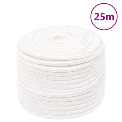 vidaXL Corda de barco 14 mm 25 m polipropileno branco completo