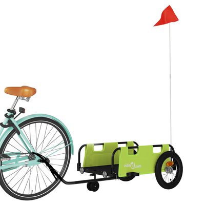 vidaXL Reboque de bicicleta tecido oxford/ferro verde