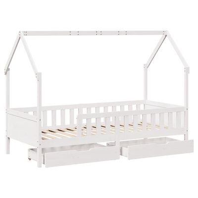 vidaXL Estrutura de cama infantil c/ gavetas 80x200 cm pinho maciço