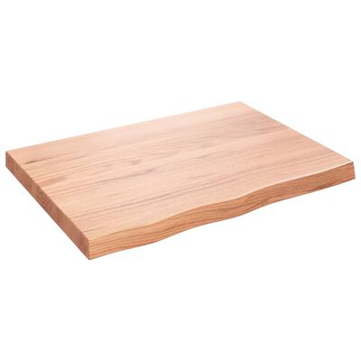 vidaXL Tampo de mesa 80x60x(2-6) cm carvalho tratado castanho-claro