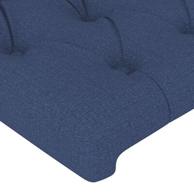 vidaXL Cabeceira de cama c/ luzes LED tecido 83x16x78/88 cm azul