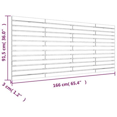 vidaXL Cabeceira de parede 166x3x91,5 cm madeira de pinho maciça cinza