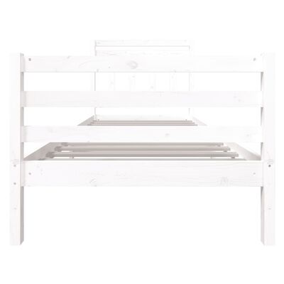 vidaXL Estrutura de cama solteiro 90x190 cm madeira maciça branco