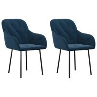 vidaXL Cadeiras de jantar 2 pcs veludo azul