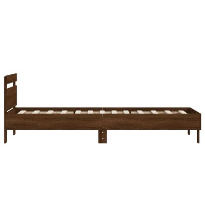 vidaXL Cama sem colchão com cabeceira 75x190 cm carvalho castanho