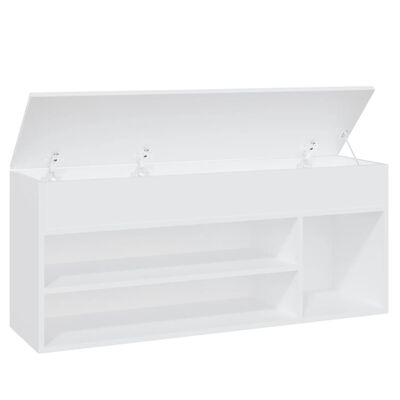 vidaXL Banco sapateira 105x30x45 cm derivados de madeira branco