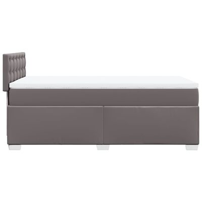 vidaXL Cama com molas/colchão 90x190 cm couro artificial cinzento