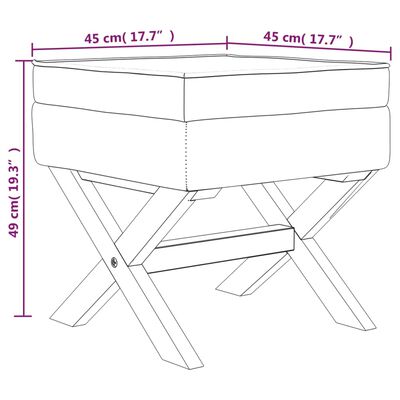 vidaXL Banco de arrumação 45x45x49 cm veludo azul