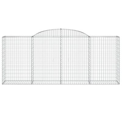 vidaXL Cestos gabião arqueados 25pcs 300x50x120/140 ferro galvanizado