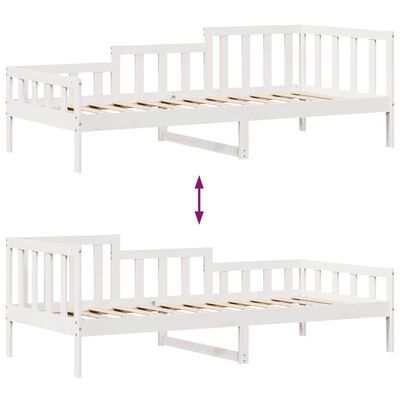 vidaXL Sofá-cama c/ gavetas 90x200cm madeira de pinho maciça branco