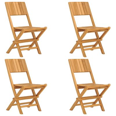 vidaXL Cadeiras de jardim dobráveis 4 pcs 47x61x90 cm teca maciça