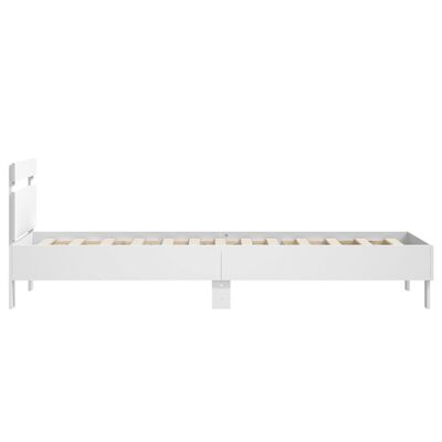 vidaXL Estrutura cama c/ cabeceira 90x200 cm derivados madeira branco