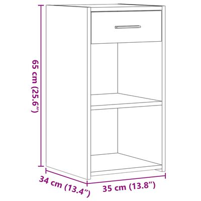 vidaXL Mesa de cabeceira 35x34x65 cm derivados de madeira cinza sonoma