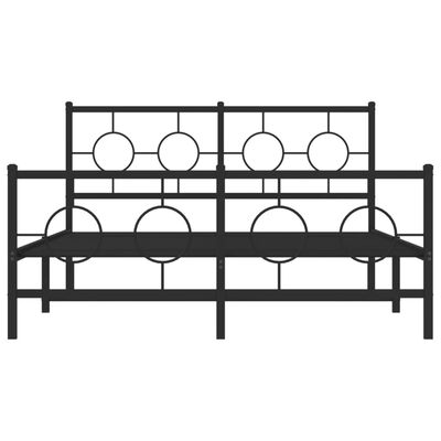 vidaXL Estrutura de cama com cabeceira e pés 140x200 cm metal preto