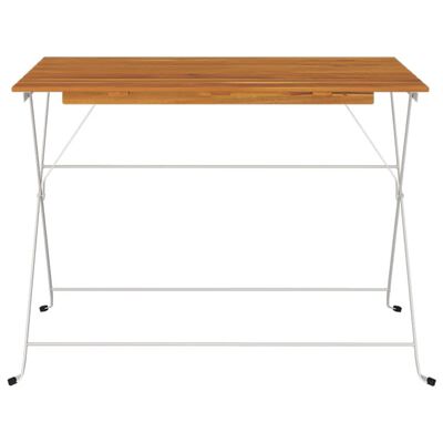 vidaXL Mesa de bistrô dobrável 100x54x71 cm acácia maciça e aço