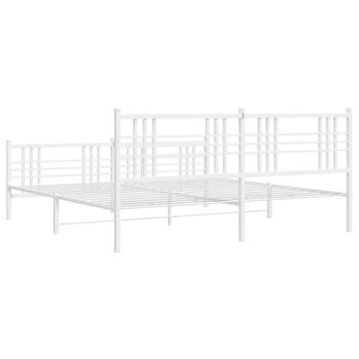 vidaXL Estrutura de cama com cabeceira e pés 193x203 cm metal branco