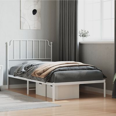 vidaXL Estrutura de cama com cabeceira 100x200 cm metal branco