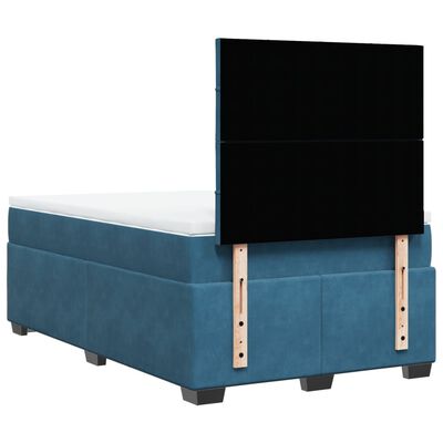 vidaXL Cama boxspring com colchão 120x190 cm veludo azul