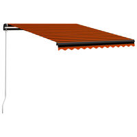 vidaXL Toldo retrátil manual 300x250 cm laranja e castanho