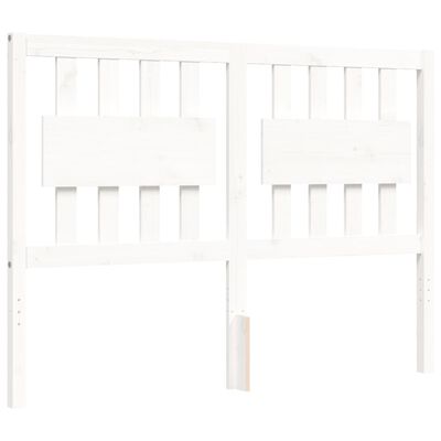 vidaXL Estrutura de cama com cabeceira 140x200cm madeira maciça branco