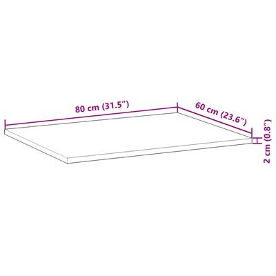 vidaXL Tampo p/ móvel casa de banho 80x60x2 acácia maciça não tratada