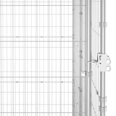 vidaXL Canil de exterior com telhado 26,62 m² aço galvanizado