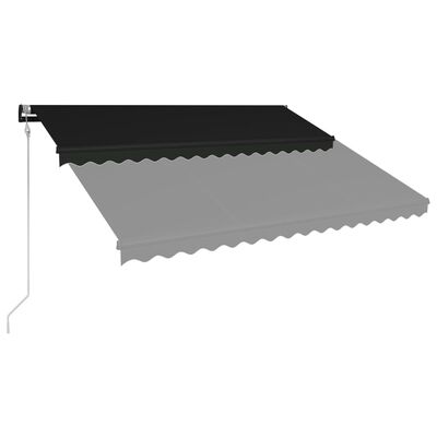 vidaXL Toldo retrátil c/ sensor vento e LED 400x300 cm antracite