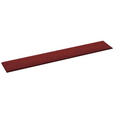 vidaXL Painel de parede 12 pcs 90x15 cm tecido 1,62 m² vermelho tinto