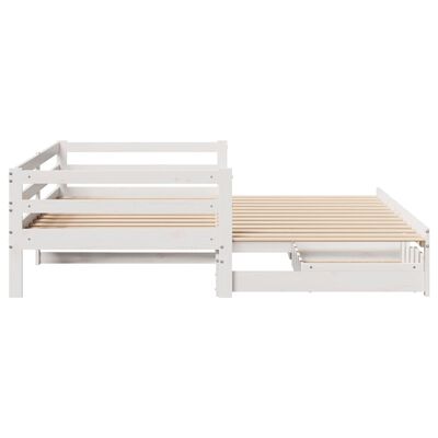 vidaXL Sofá-cama c/ gavetão e gavetas branco 90x190cm madeira de pinho