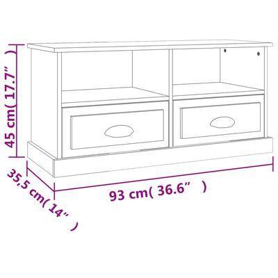 vidaXL Móvel de TV 93x35,5x45 cm derivados de madeira branco