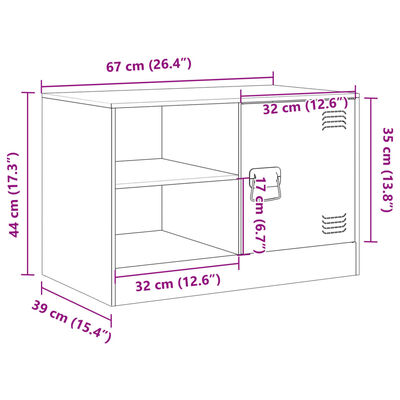 vidaXL Móvel de TV 67x39x44 cm aço antracite