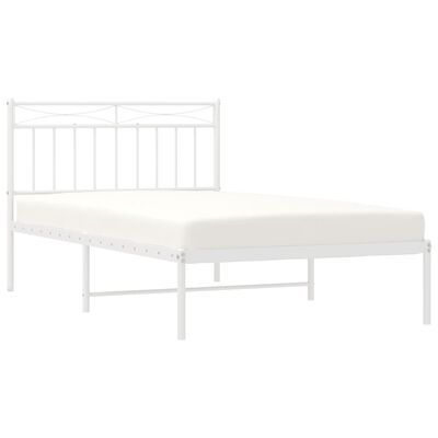 vidaXL Estrutura de cama com cabeceira 100x200 cm metal branco