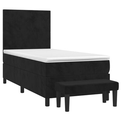 vidaXL Cama com molas/colchão 100x200 cm veludo preto