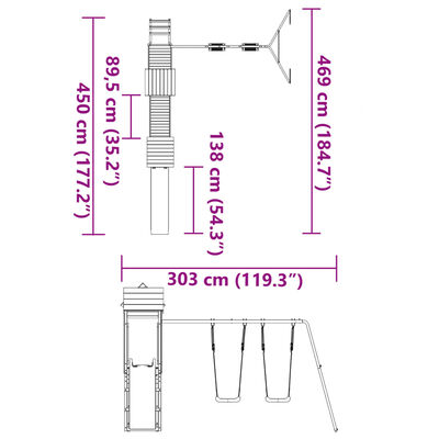 vidaXL Conjunto de brincar para exterior madeira de douglas maciça
