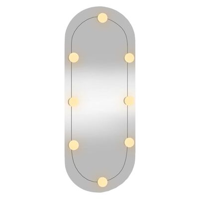 vidaXL Espelho de parede oval com luzes LED 30x70 cm vidro