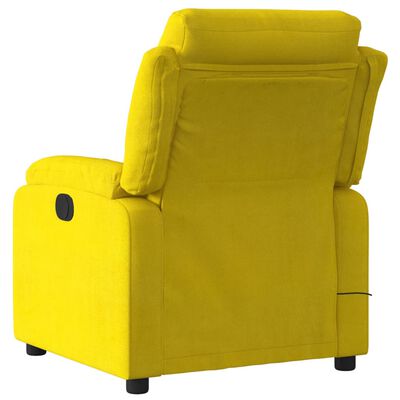 vidaXL Poltrona de massagens reclinável veludo amarelo