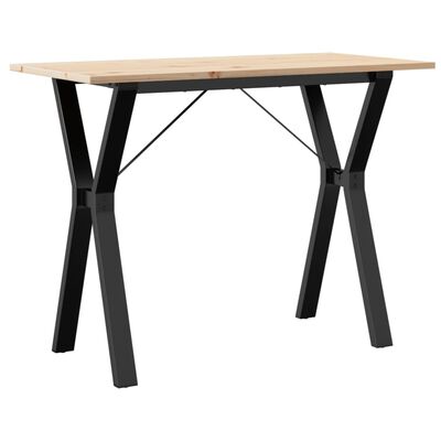 vidaXL Mesa de jantar estrutura em Y 100x50x75cm pinho e ferro fundido