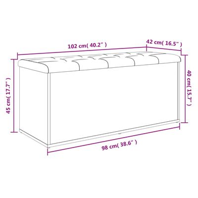 vidaXL Banco arrumação 102x42x45cm derivados madeira carvalho castanho