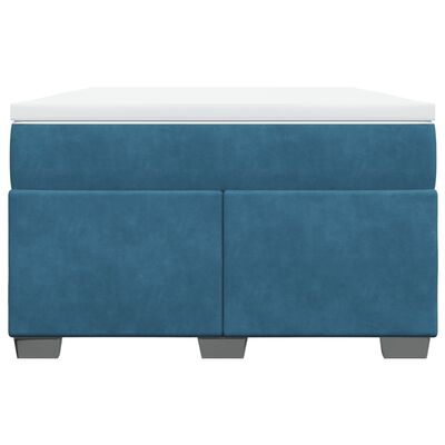 vidaXL Cama boxspring com colchão 120x200 cm veludo azul-escuro