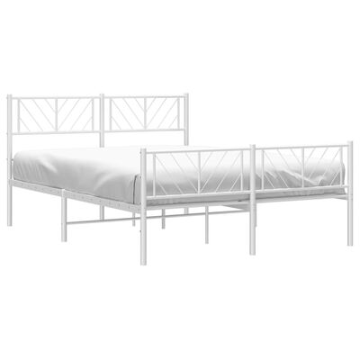 vidaXL Estrutura de cama com cabeceira e pés 120x200 cm metal branco