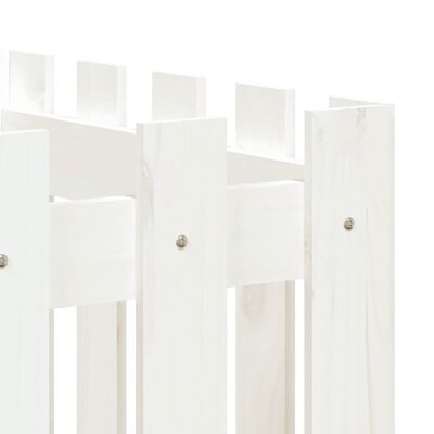 vidaXL Canteiro elevado design cerca 200x50x50 cm pinho maciço branco