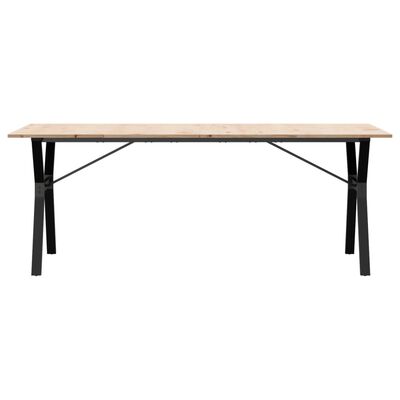 vidaXL Mesa de jantar estrutura em Y 200x100x75 cm pinho/ferro fundido