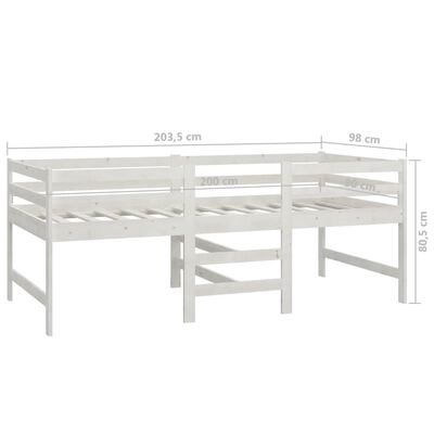 vidaXL Cama sem colchão 90x200 cm madeira de pinho maciça branco